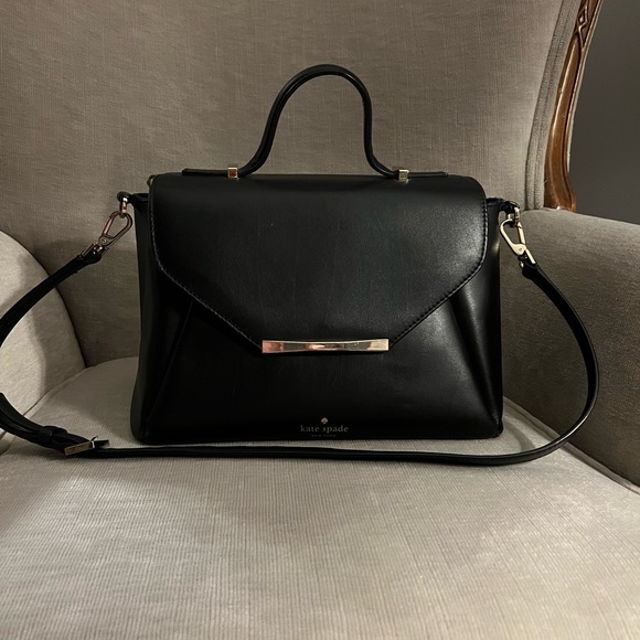 kate spade Handbags - KATE SPADE Authentic Black Leather Top Handle/Crossbody Bag